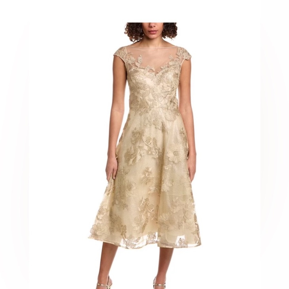 Teri Jon by Rickie Freeman size 6 Tulle Applique Cocktail Dress